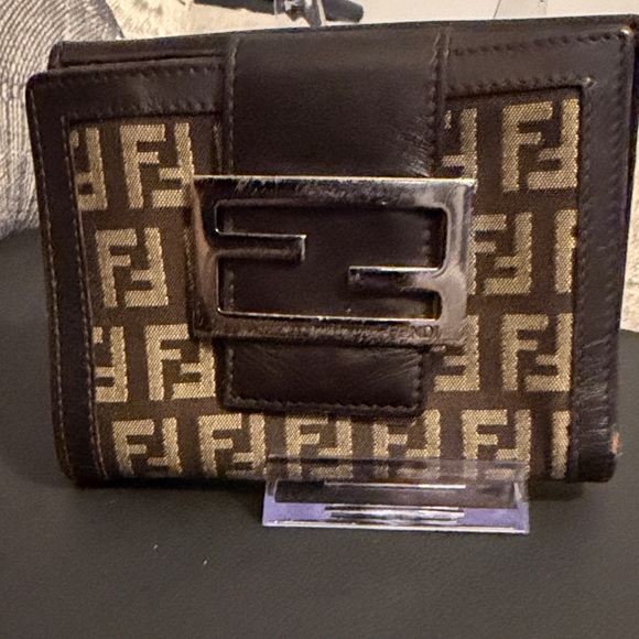 Fendi Handbags - Fendi Brown Zucca Canvas Bifold Wallet